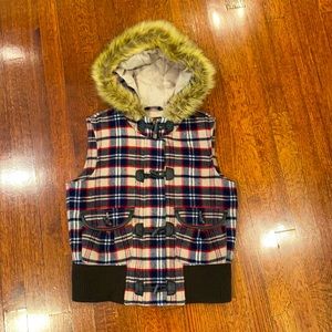 NWOT Wool, plaid vest